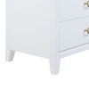 Bernie Contemporary White 5 Drawer Chest with Gold Handles