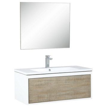Scopi Modern 36" Rustic Acacia Bathroom Vanity Set