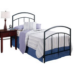 Hillsdale Furniture - Hillsdale Julien Metal Bed - Simplicity at its finest. The Hillsdale Furniture Julien Twin Bed Set combines gentle arches with straight lines and cleverly uses negative space to create a clean silhouette with a strong presence. Its understated style and Textured Black finish ensure this twin-size metal bed set fits nicely with any décor. Includes everything you need to upgrade your bedroom style: headboard and footboard with bed frame. Box spring and mattress required; not included.