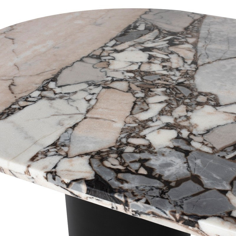 Ande Dining Table, Luna Marble Top Dining Table - Black Metal Base 80 ...