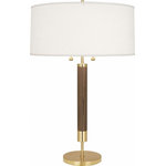 Robert Abbey - Robert Abbey 205 Dexter - Two Light Table Lamp - Cord Color: Silver  Base DimensDexter Two Light Tab Modern Brass/Walnut  *UL Approved: YES Energy Star Qualified: n/a ADA Certified: n/a  *Number of Lights: Lamp: 2-*Wattage:100w A bulb(s) *Bulb Included:No *Bulb Type:A *Finish Type:Modern Brass/Walnut