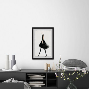 "Brushed Black Dress" Framed Painting Print