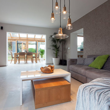 Modern interior with rustic oak veneer