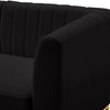 Alina Velvet Upholstered Modular Armless Chair, Black