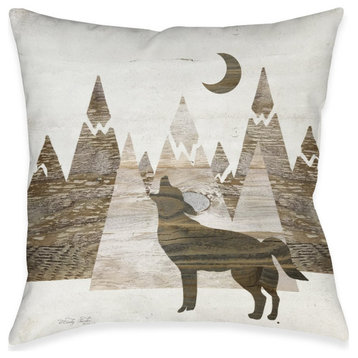 Wolf Mountain Indoor Decorative Pillow, 18"x18"
