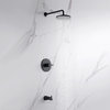 Luxier SS-C01-T-V Rainfall Shower Faucet With Valve and Spout, Matte Black