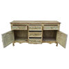 Antique Victorian Hand Painted Solid Wood Large Sideboard