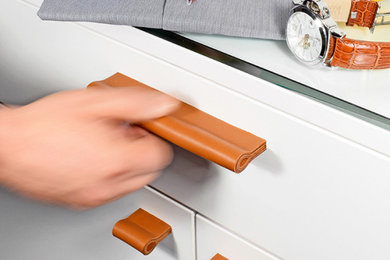MILANO-PURE - Leather furniture handle in puristic design