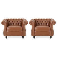 Chaim Chesterfield Club Chair Traditional Armchairs And Accent Chairs by GDFStudio Houzz