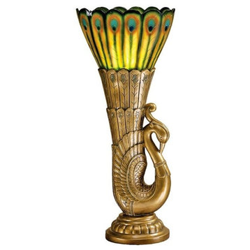 Art Deco Peacock Torchiere Lamp