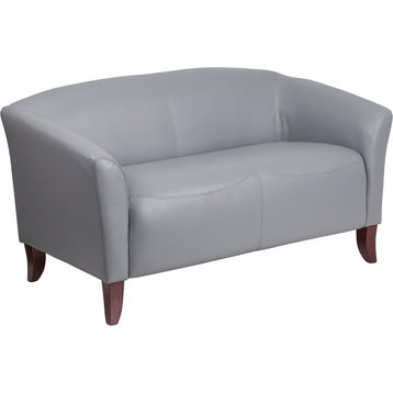 Hercules Imperial Series Leather Loveseat, Gray, 52.50"x29"x30"