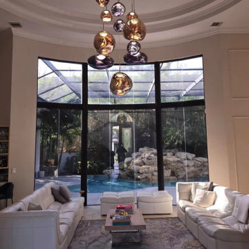 Modern Glass Bubble Chandelier Installation