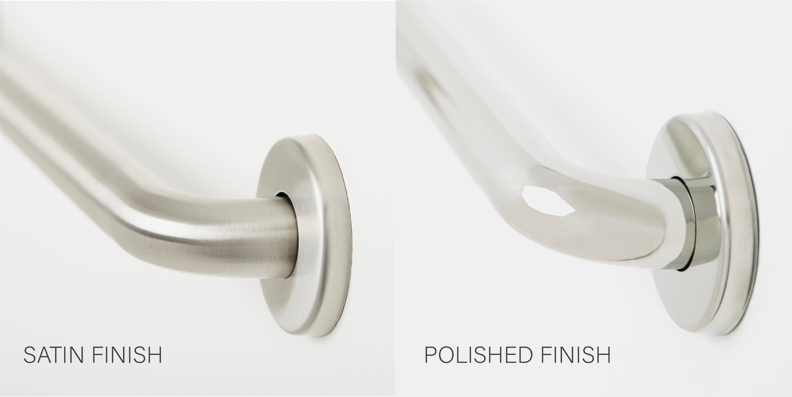 Stainless Steel Wall Mount Bathroom Shower Grab Bar, 1 ¼" Diameter, Satin, 16
