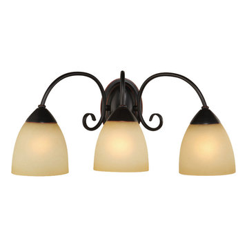 Oil Rubbed Bronze 3 Light Bathroom Vanity Wall Fixture
