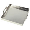 Moe Home Contemporary 2-Piece Set Trays, Silver Finish