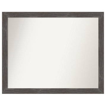Woodridge Rustic Grey Non-Beveled Wood Bathroom Mirror 31x25"