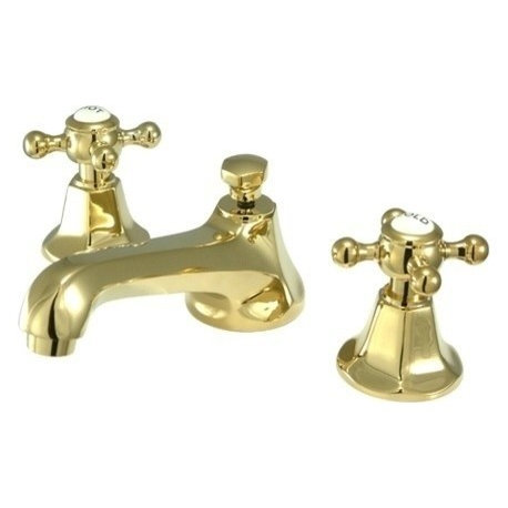 Kingston Brass Widespread Bathroom Faucet With Brass Pop-Up, Polished Brass