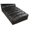 Ramsay Leather Chaise Antique Black