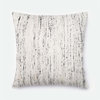 Loloi 22" Square Cotton Silk Down Throw Pillow in Silver