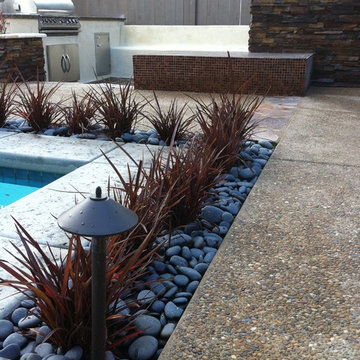 Pool Deck Remodel - Custom concrete, bbq and depressed fire pit