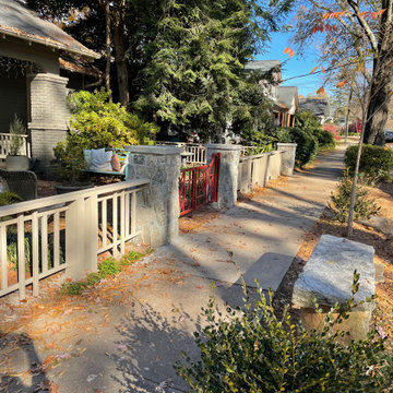 Historic District Custom Fence and Gate with Stone Piers