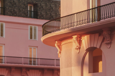 Example of an ornate exterior home design in New York