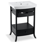 Kohler - Kohler Archer Petite Bathroom Vanity Cabinet, Black Forest - The Archer petite vanity cabinet features the versatile style of the Archer collection, with smooth lines and natural wood construction. Suitable for a variety of design motifs, this bathroom vanity showcases a beautiful and moisture-resistant finish that quietly complements a coordinating sink. A pull-out, 3/4-extension basket and bottom drawer provide ample storage space.