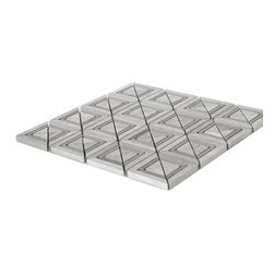 Light Brown Matte X Styles Stone Square Marble Mosaic Tiles - Home Accessories & Decor