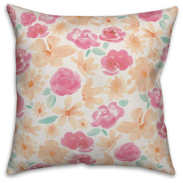 Painterly Florals 20x20 Throw Pillow
