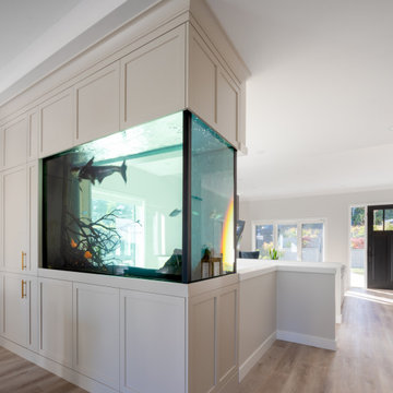 Contemporary kitchen and fish tank