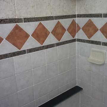 Master and main bathroom with imported Italian porcelin and granite tiles.