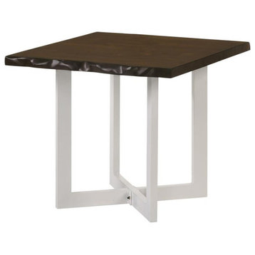 Furniture of America Baletto Contemporary Wood End Table in Oak and White