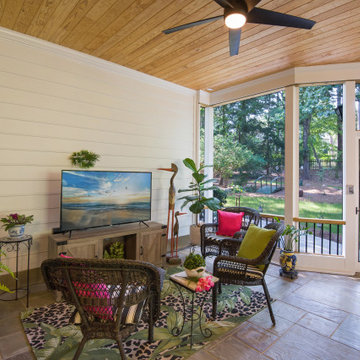 Ground level screened porch