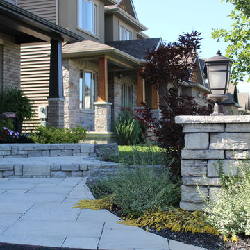 Full Yard Landscaping Makeover // Entry // patio // Bar // Fireplace