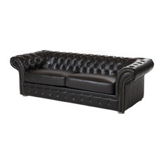 Distressed Leather Sofas Houzz Design Tree Chesterfield 91 Leather Sofa Distressed Black Sofas