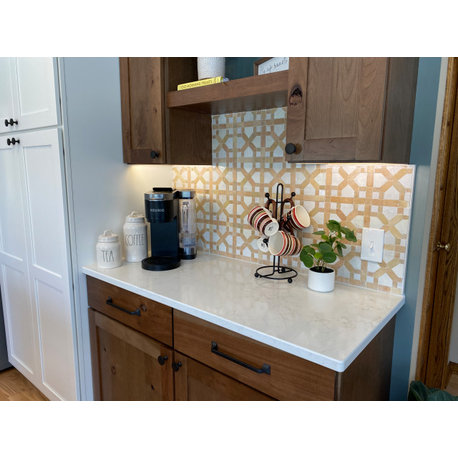 Contemporary Zellige Panels, 12"x12"x1/2", Unglazed With Off-White