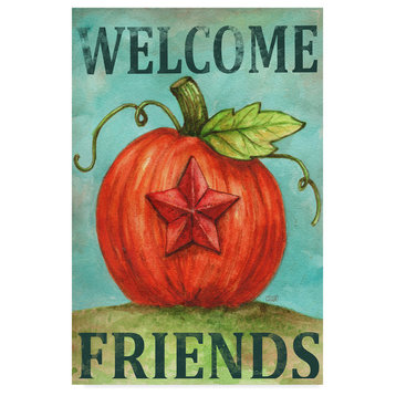 Melinda Hipsher 'Pumpkin Star Welcome Autumn' Canvas Art, 32"x22"