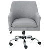 GDF Studio Morgan Mid Century Modern Fabric Home Office Chair With Chrome Base, Gray