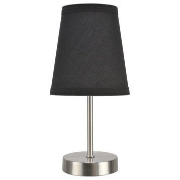 40085-3, 1-Pack Set, 1-Light Candlestick Table Lamp, Satin Nickel 10" High