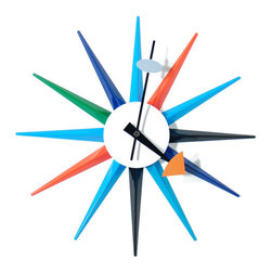 Color Starburst Clock - Clocks