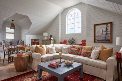 Inspiration for a coastal family room remodel in Philadelphia