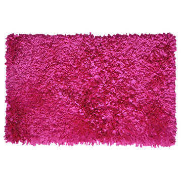 Bella Premium Jersey Shaggy Area Rug, 60"x96", Hot Pink