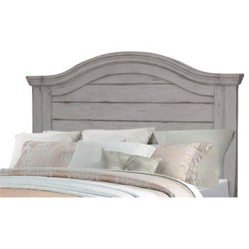 American Woodcrafters Stonebrook King Antique Gray Wood Panel Headboard