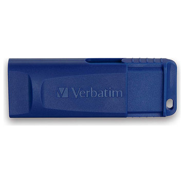 Verbatim 98658 USB Flash Drive, Cap-Less and Universally Compatible, Blue, 64GB