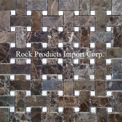 BSK-38 EMPERADOR DARK WITH CREMA MARFIL DOTS - Mosaic Tile