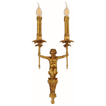 Luxury Wall Lamp in Antique French Style for Living Room, Bedroom