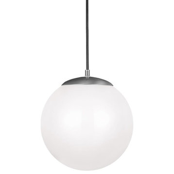 Leo Hanging Globe 13" Pendant Light in Satin Aluminum