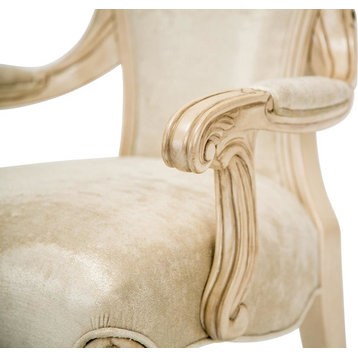 Aico Platine de Royale Arm Chair, Champagne, Set of 2 09004-201