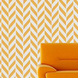 Herringbone pattern wall stencil - Wall Stencils