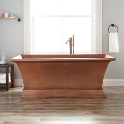 66" BURNETT HAMMERED COPPER PEDESTAL TUB - Products